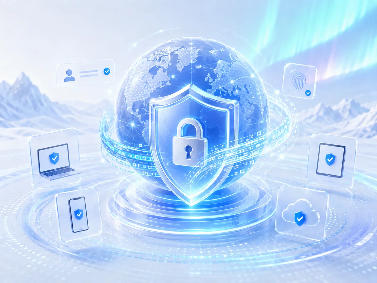 VPN 数据加密、隐私保护与安全连接示意图